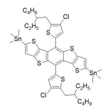 2,7-雙(三甲基錫)-5,10-雙[4-氯-5-(2-乙基己基)-2-噻吩基]二噻吩并[2,3-d:2',3'-d']苯并[1,2-b:4,5-b']二噻吩 | 2662369-61-9 